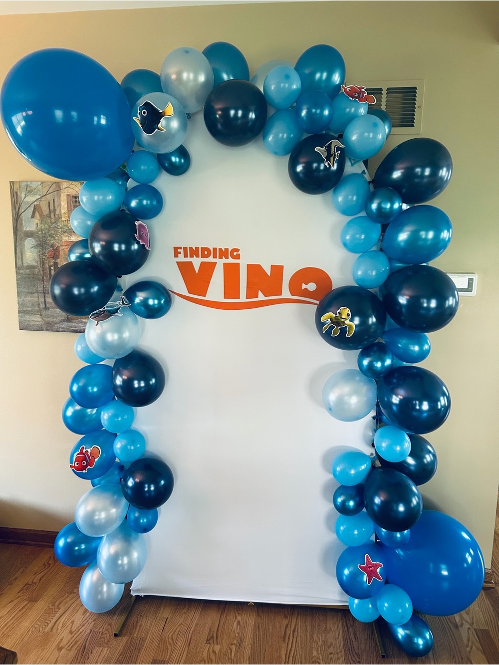 “Finding Vino” Bachelorette Party Slipcover For Party Arch